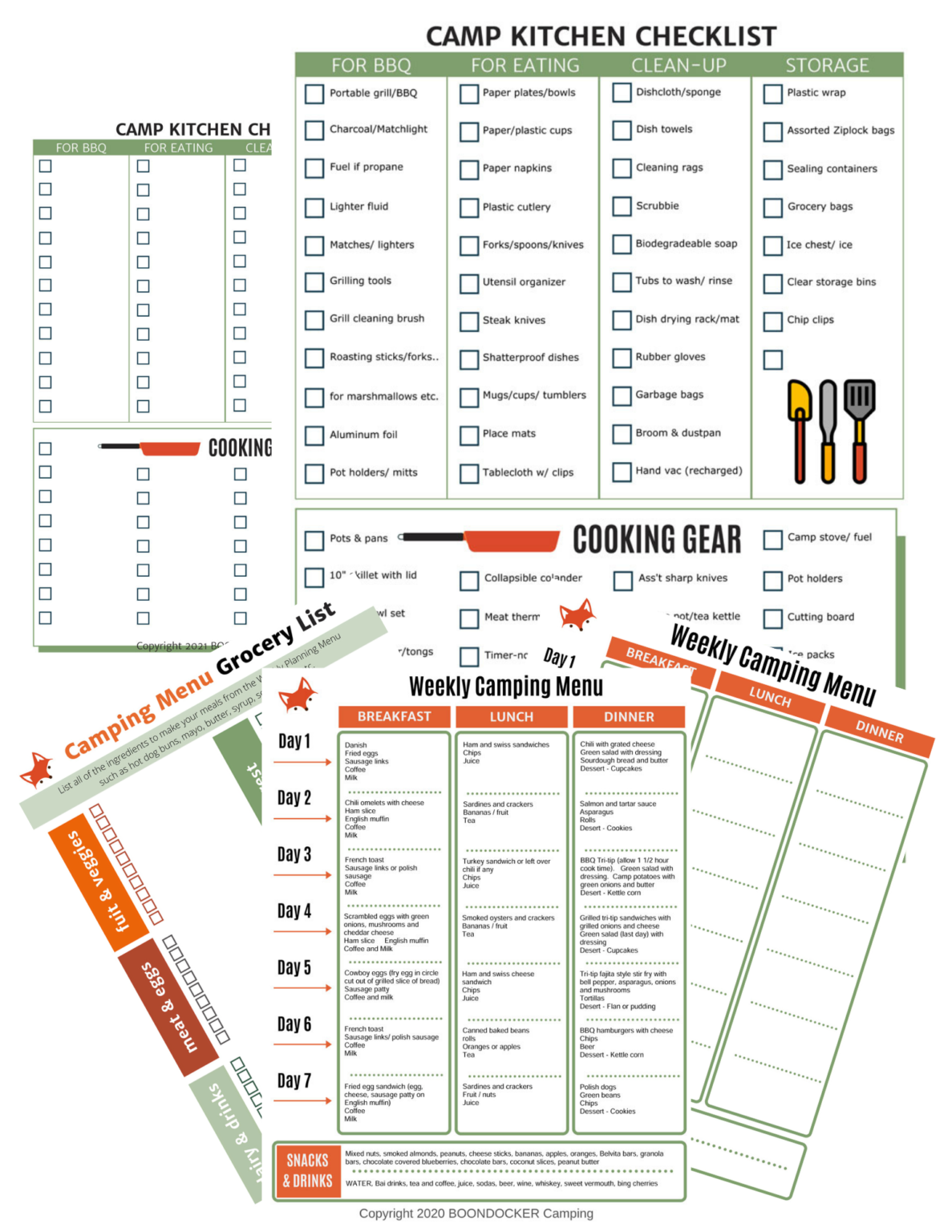 FREE Camp Kitchen Checklists And Meal Planner Boondocker Camping   Quick Start Camp Kitchen 1187x1536 